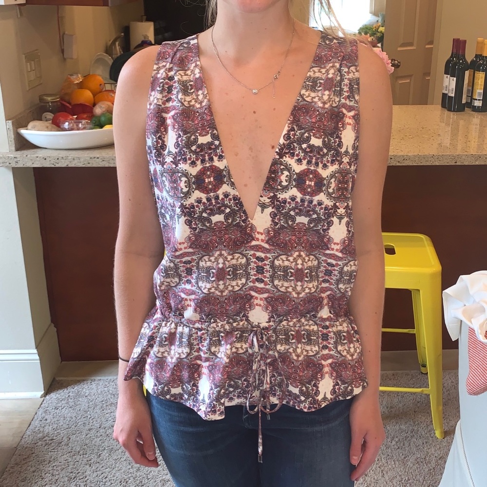 Intermix paisley peplum blouse